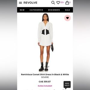 SOVERE Reminisce Corset Shirt Dress BLACK & WHITE